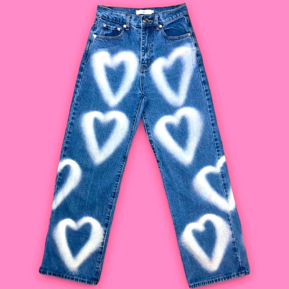 Heart Baggy Jeans Size: XS